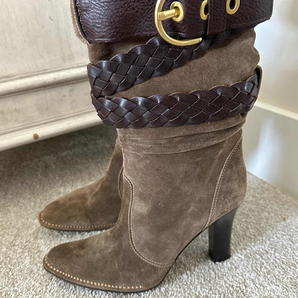 Coach Suede Heeled Boots - Picture 6 of 16